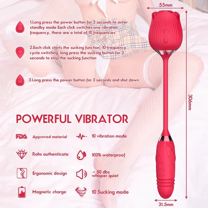 The Rose Toy With Mini Bullet Sucking Vibrator