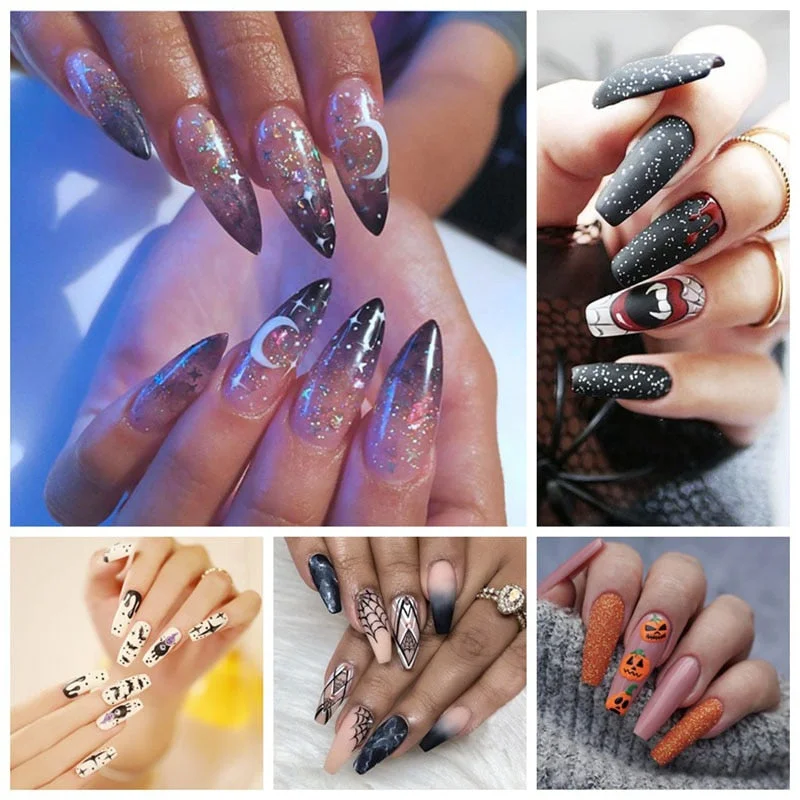 Fake Nails Halloween Long Style Full Cover Fake Nails DIY Glue Press On Nails Nail Supplies For Professionals-Nail Inspo