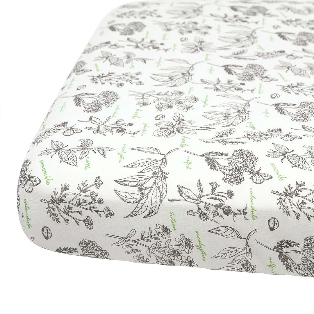 Egmao Baby Premium Organic Cotton Crib Sheet - Bushes