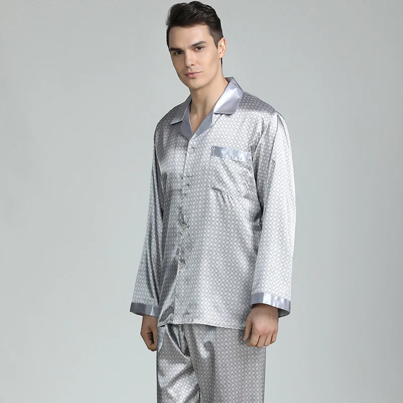 Men's Printed Silk Pajamas