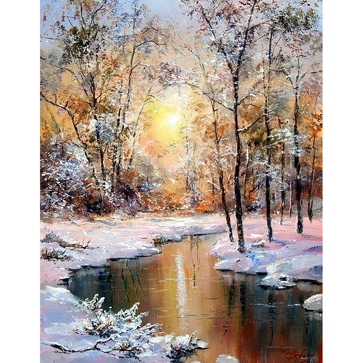 Peinture de diamant - carré complet - rivière gelée (40*50cm)