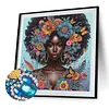 Floral Butterfly Black Lady Special Shaped 5D DIY Partial Drill Diamond Art Kit 30x30cm Diamonds Dots Gem Art Kits for Adults Home Decor