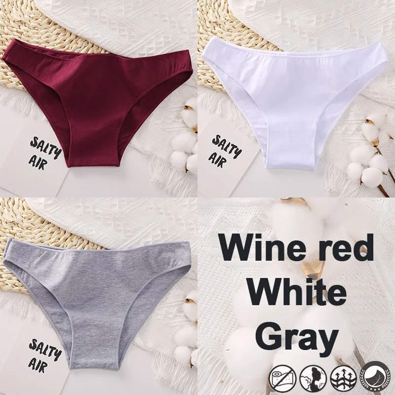 Billionm Cotton Panties for Women Sexy Solid Briefs Underwear Intimates Low Waist Underpants Female Soft Comfotable Lingerie