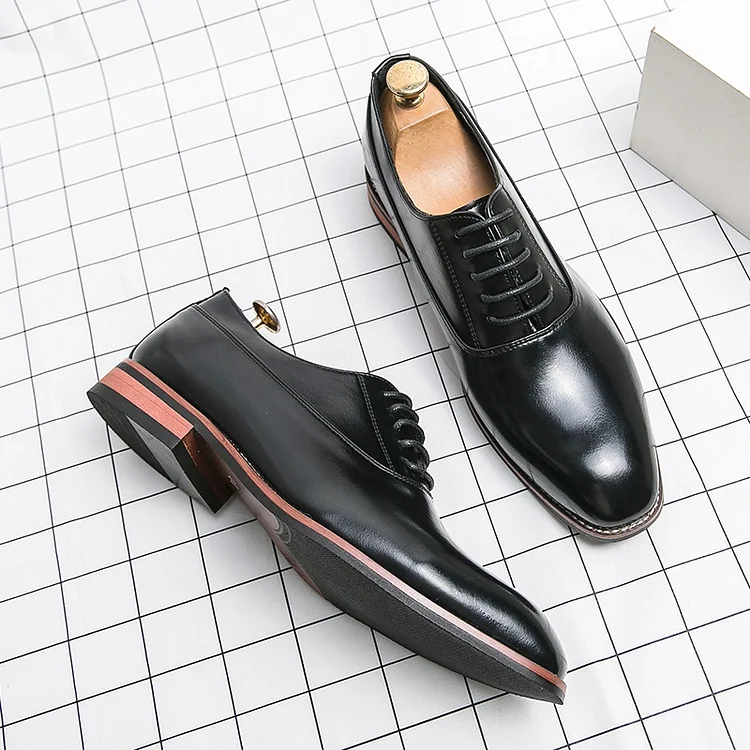 Demandernyc Men Fashion Oxford Shoes Party lace-up Wedding Shoes Classic Business Formal Pointed Leather Shoes Man Boss Social Office Shoes