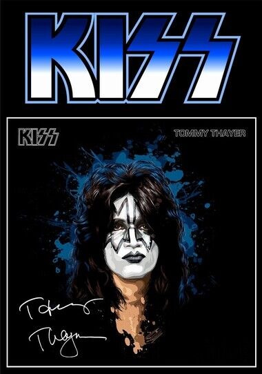 KISS - SIGNED LP COVER - TOMMY THAYER SOLO ALBUM - Photo Poster painting POSTER INSERT