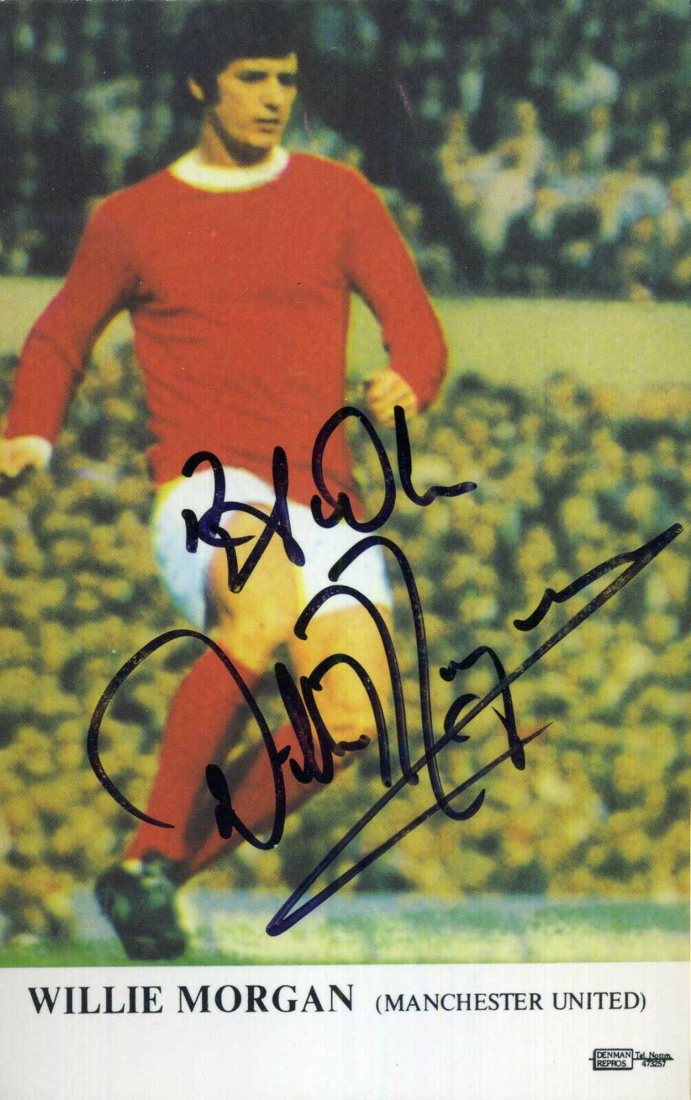 WILLIE MORGAN Signed Photo Poster paintinggraph - Manchester United BURNLEY & Scotland preprint