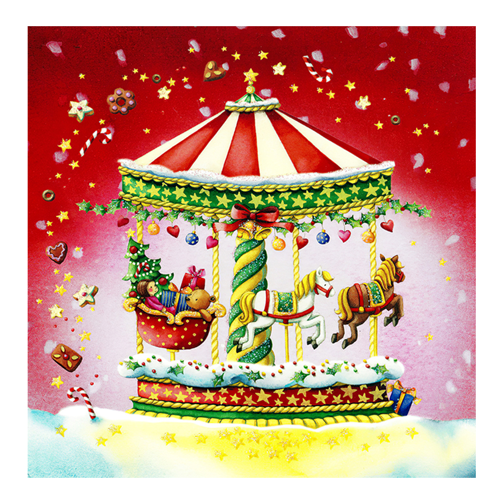 

30*30CM - Round Drill Diamond Painting - Trojan Horse, 501 Original