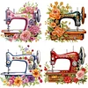 (US Only)4pcs Sewing Machine - Diamond Painting - Partial Special Shaped Drill (Canvas|30*30cm)