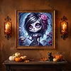 Purple Rose Gothic Girl Full 11CT Printed Cross Stitch Kits Adults 40x40cm