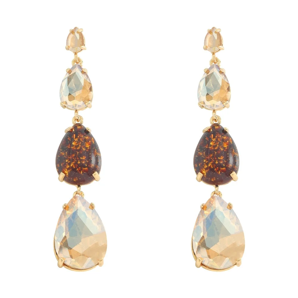 Dvacaman New Arrival Long Colorful Rhinestone Irregular Drop Earrings High Quality Trendy Crystal Pendant Jewelry Gift For Women