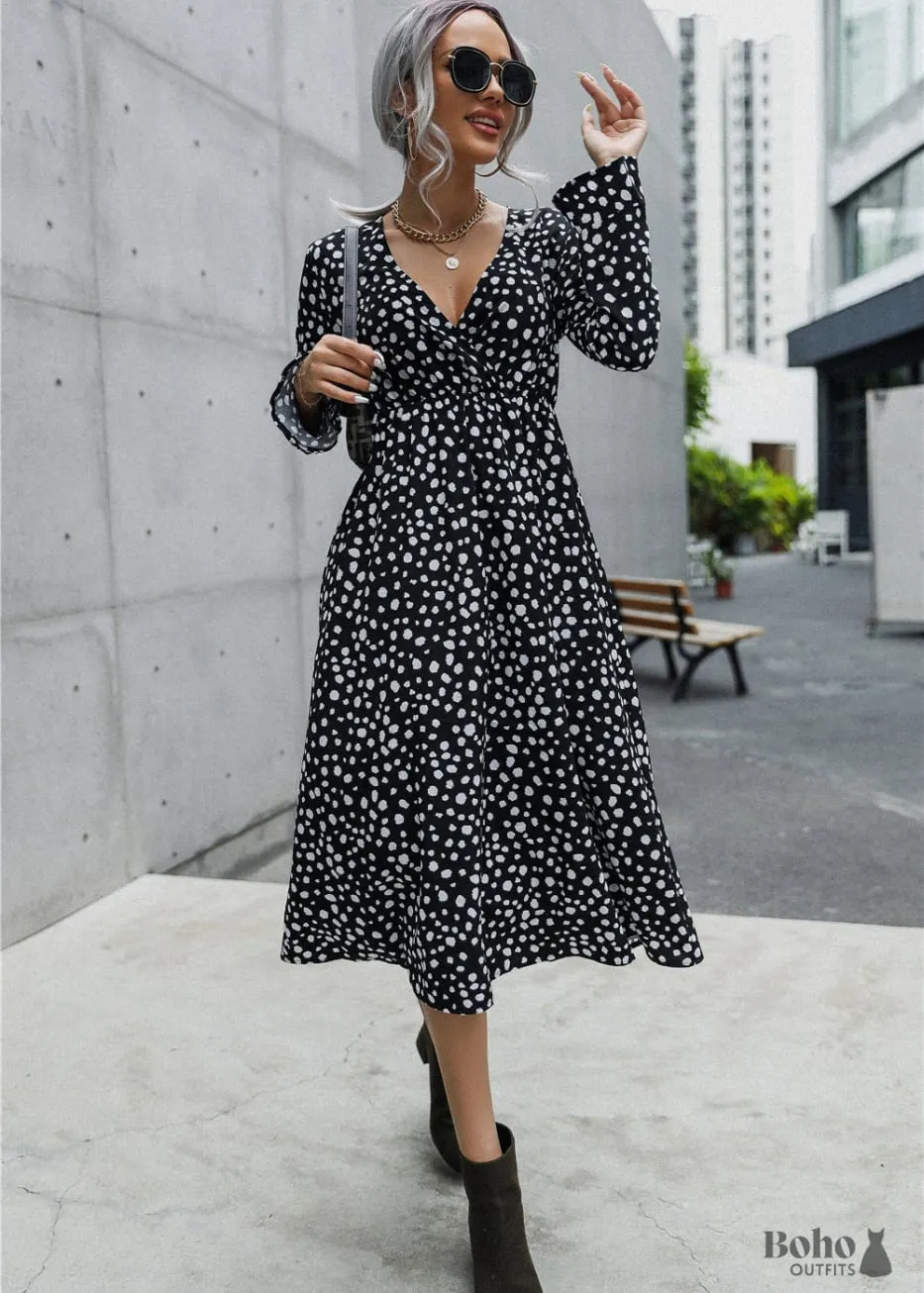 Polka Dot Women black Dress