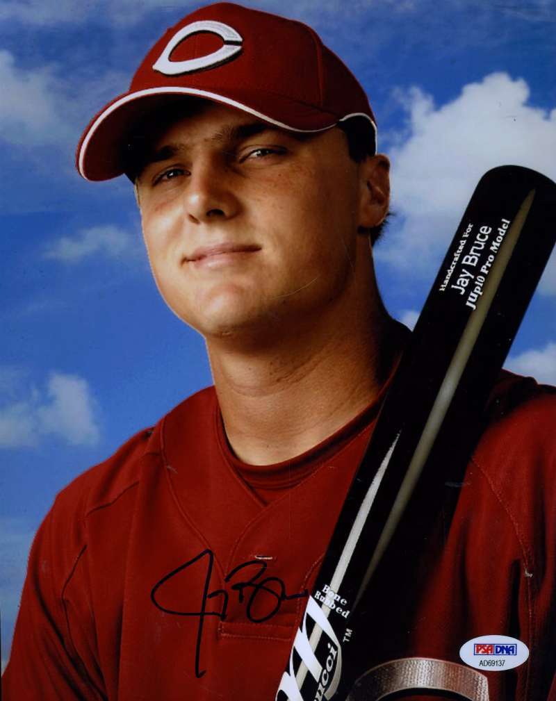 Jay Bruce Early Psa Dna Coa Autograph 8x10 Photo Poster painting Hand Signed Authentic