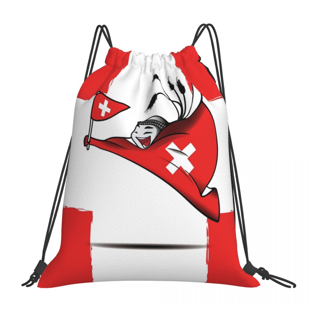 Switzerland World Cup 2022 Mascot Drawstring Bags for School Gym