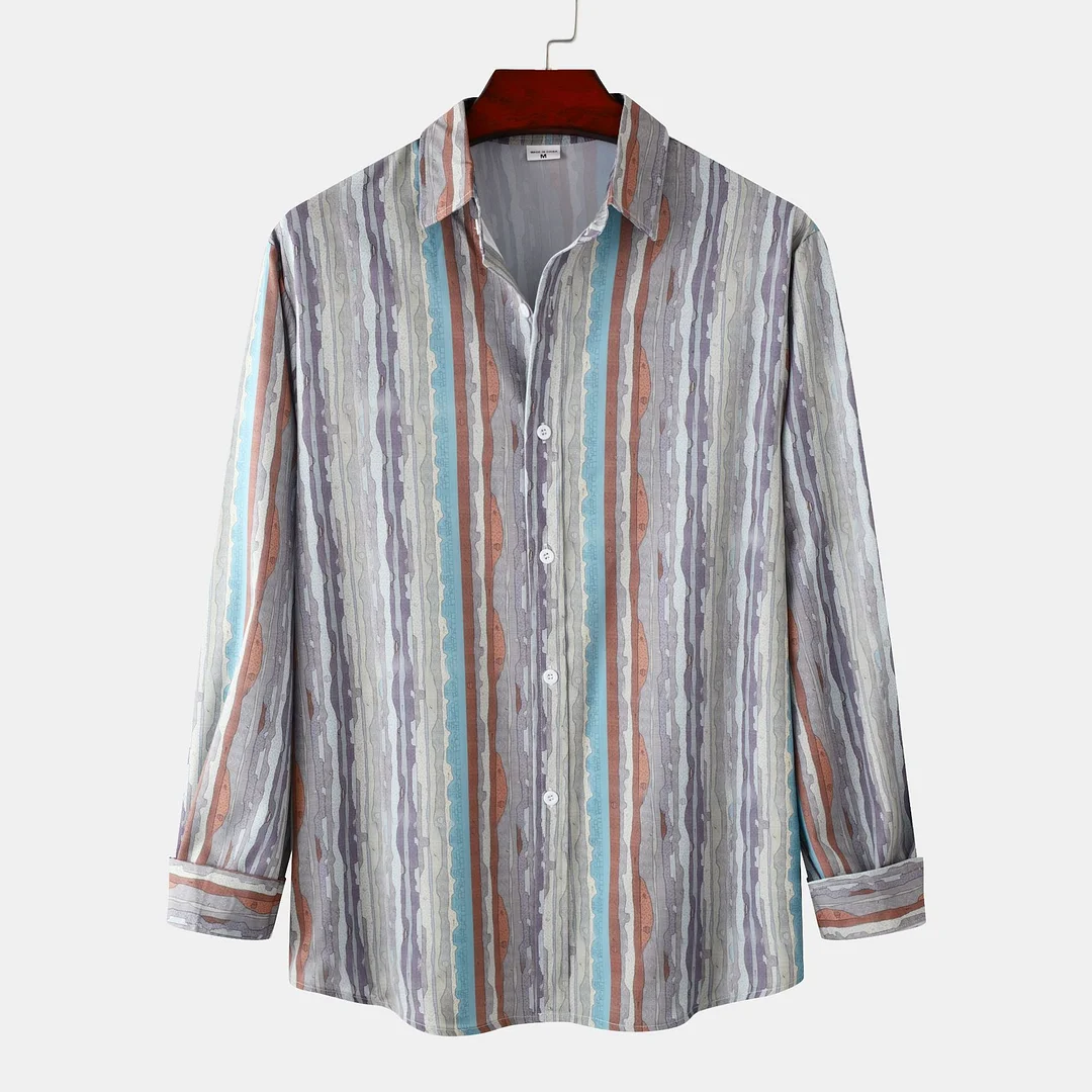 Men's Hawaiian Shirt Striped Pattern Beach Holiday Shirt