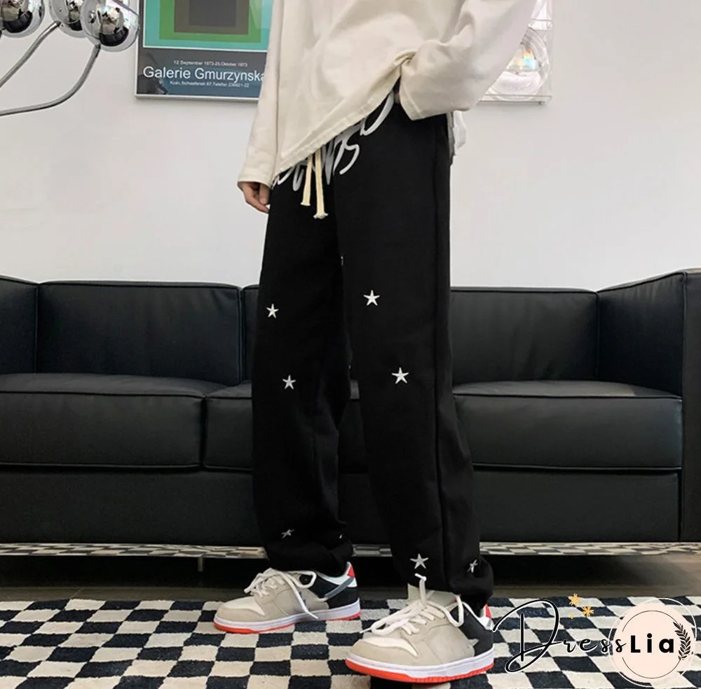 Hip Hop Foam Letters Loose Casual Pants