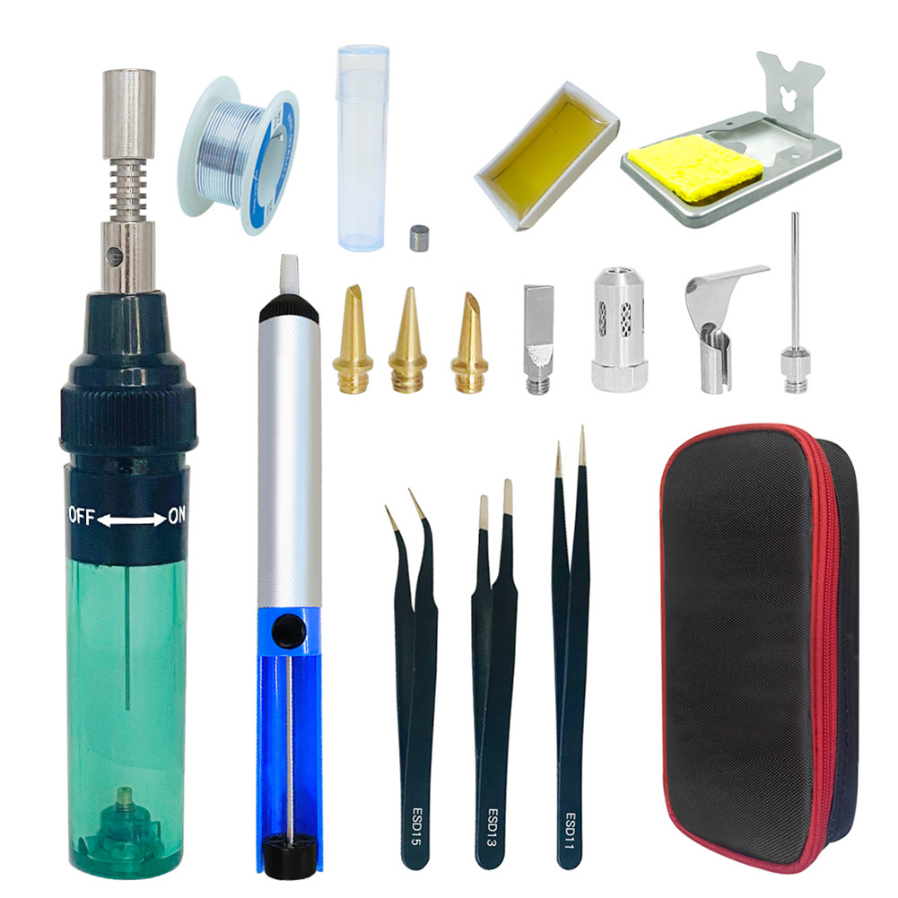 

19pcs Blow Torch Butane Gas Cordless Soldering Iron Kit 3 in 1 Welding Pen, 501 Original