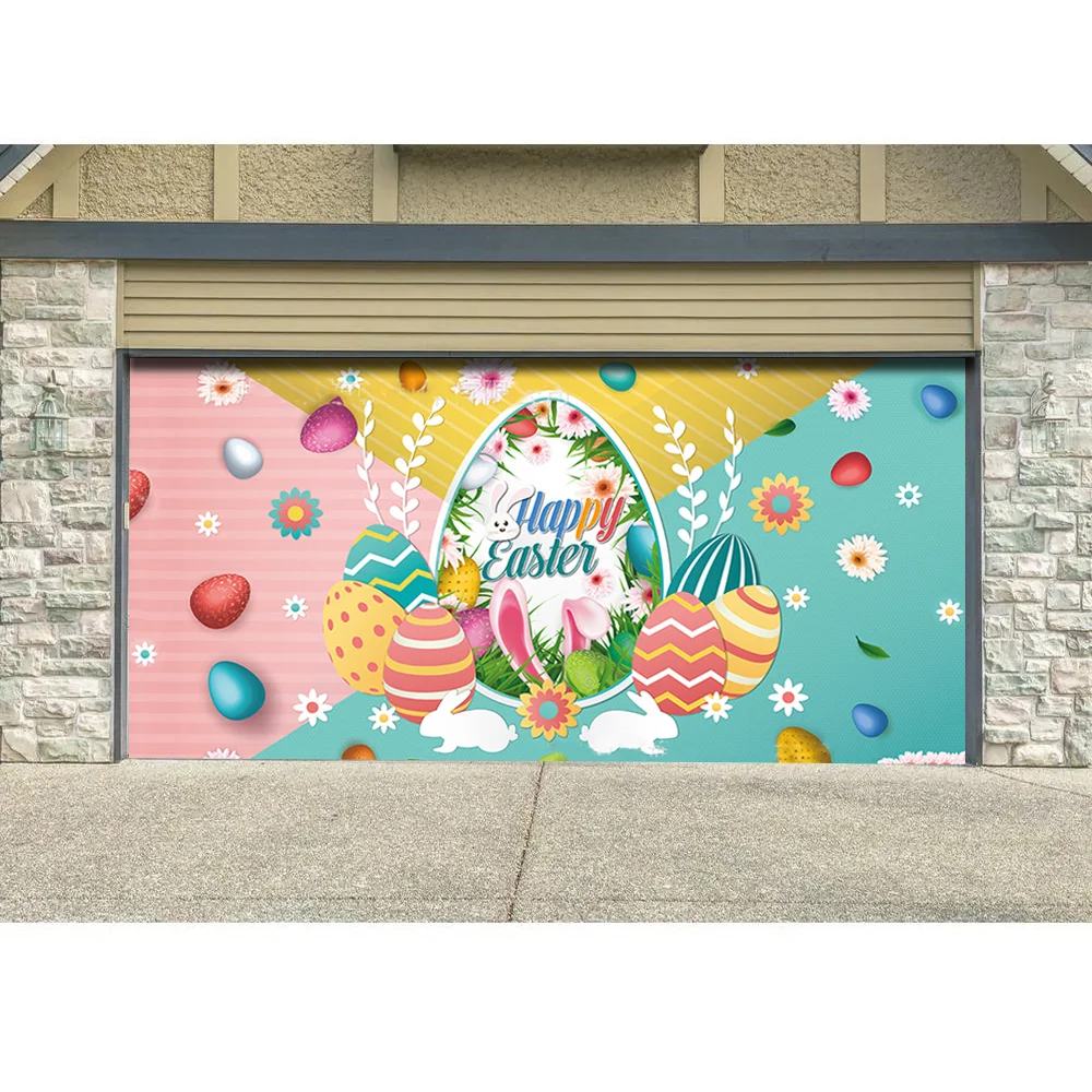 Easter Bunny Egg Garage Door Decorative Mural 7 ft. x 16 ft