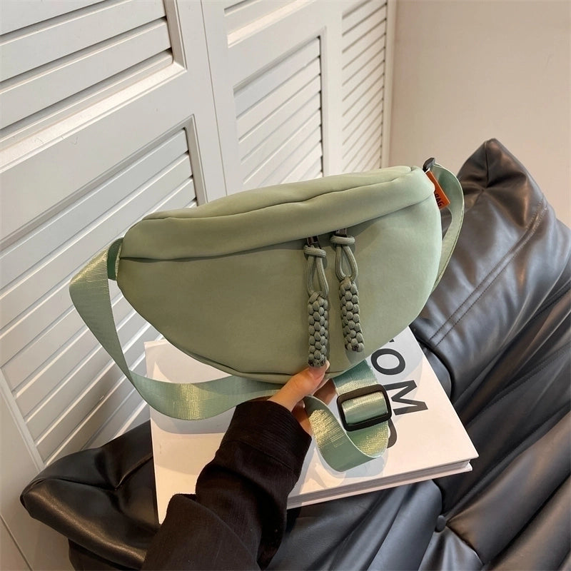 Women’s Basic Solid Color Nylon Waist Bags