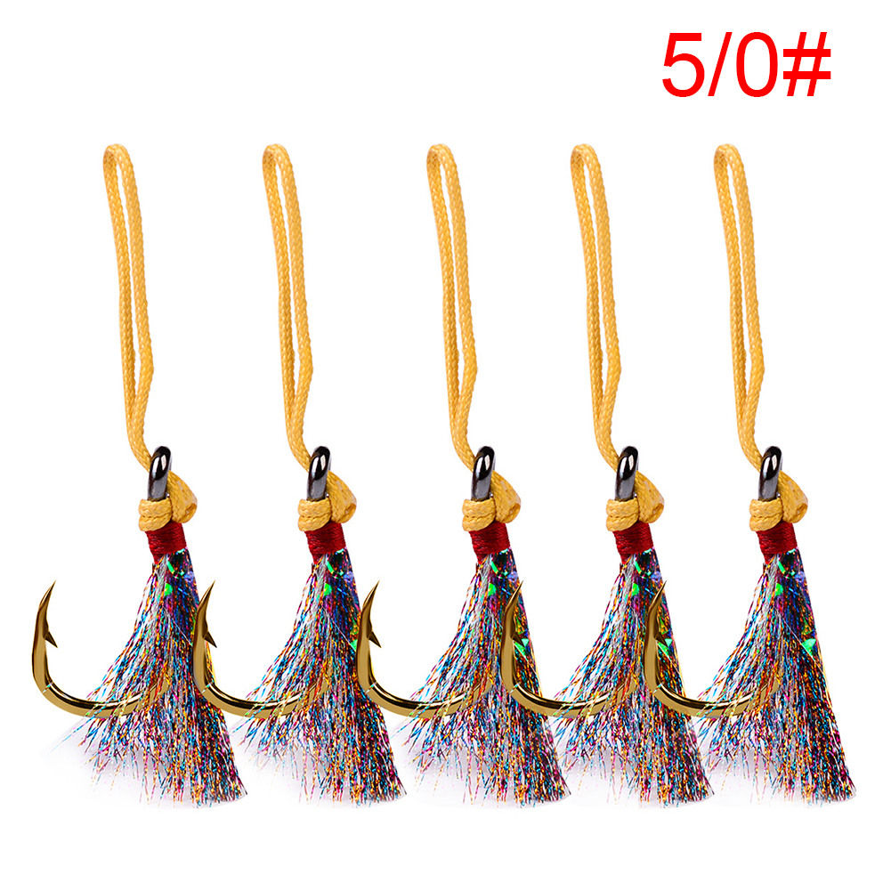 

5x Hard Fishing Lure Fish Bait Carbon Steel Jig Crank Hook Sea Fishing Tool, Gold 5/0 (5/pack), 501 Original