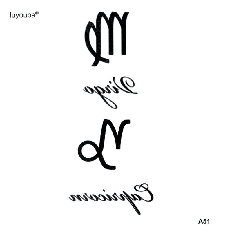 Virgo And Capricorn Waterproof Temporary Tattoo Sticker Henna Tatoo Body Sticker Fake Tattoo The Flash Tatuajes