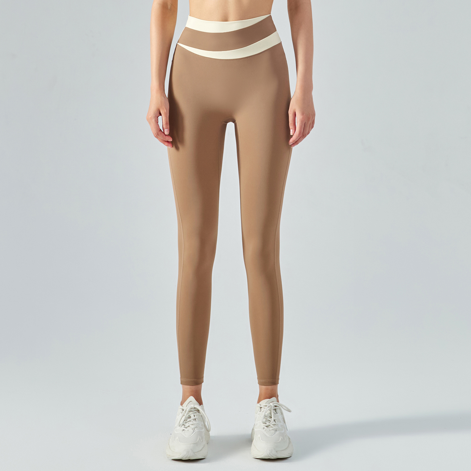 Buy Hergymclothing Cocoa widened high waist butt lifting slim fitting naked feeling high rise squat proof gym yoga leggings with tummy control online