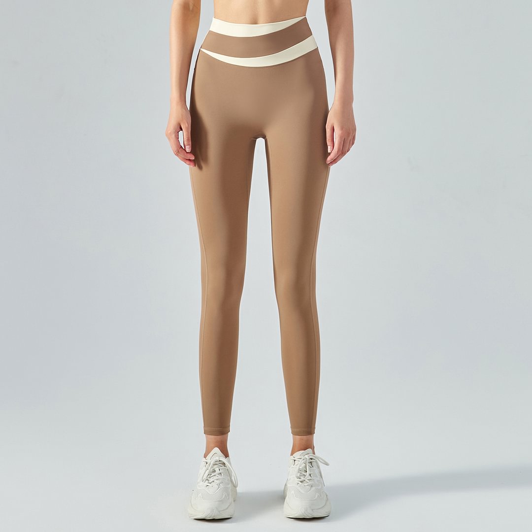 Buy Hergymclothing Cocoa widened high waist butt lifting slim fitting naked feeling high rise squat proof gym yoga leggings with tummy control online