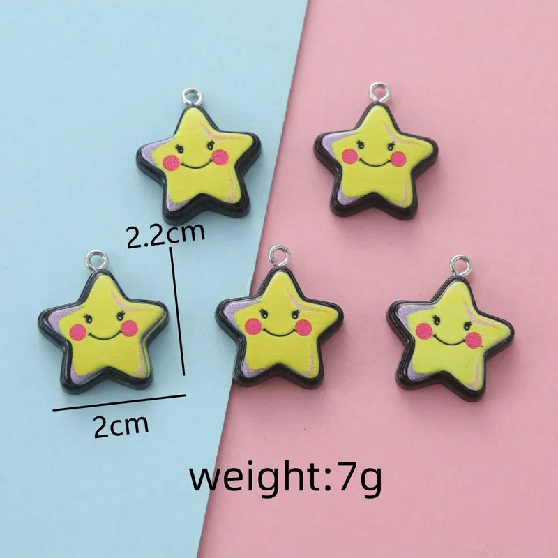 5 PCS/Package 2.2*2CM Resin Star Pendant
