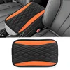 Car Center Console Cover, Universal Leather Waterproof Armrest Seat Box Cover Protector, Comfortable Car Decor Accessories Fit for Most Cars, Vehicles, SUVs-Orange