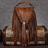 Retro Tassel Genuine First Layer Cowhide Shoulder Bag Handbag