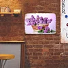 Lilacs in Flower Basket - Vintage Metal Signs - 30*40cm - Garden