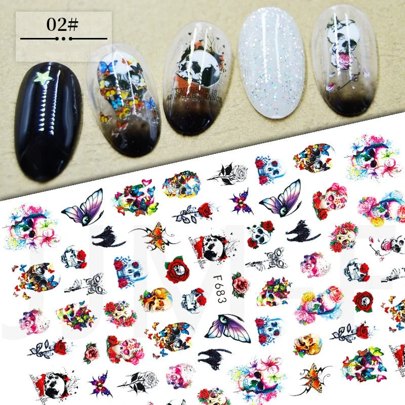 3D Christmas Nail Art Decoration Stickers Sparkly Gold White Colorful Glitter Geometry Snowflake Winter Slider Nail Foils-Nail Inspo