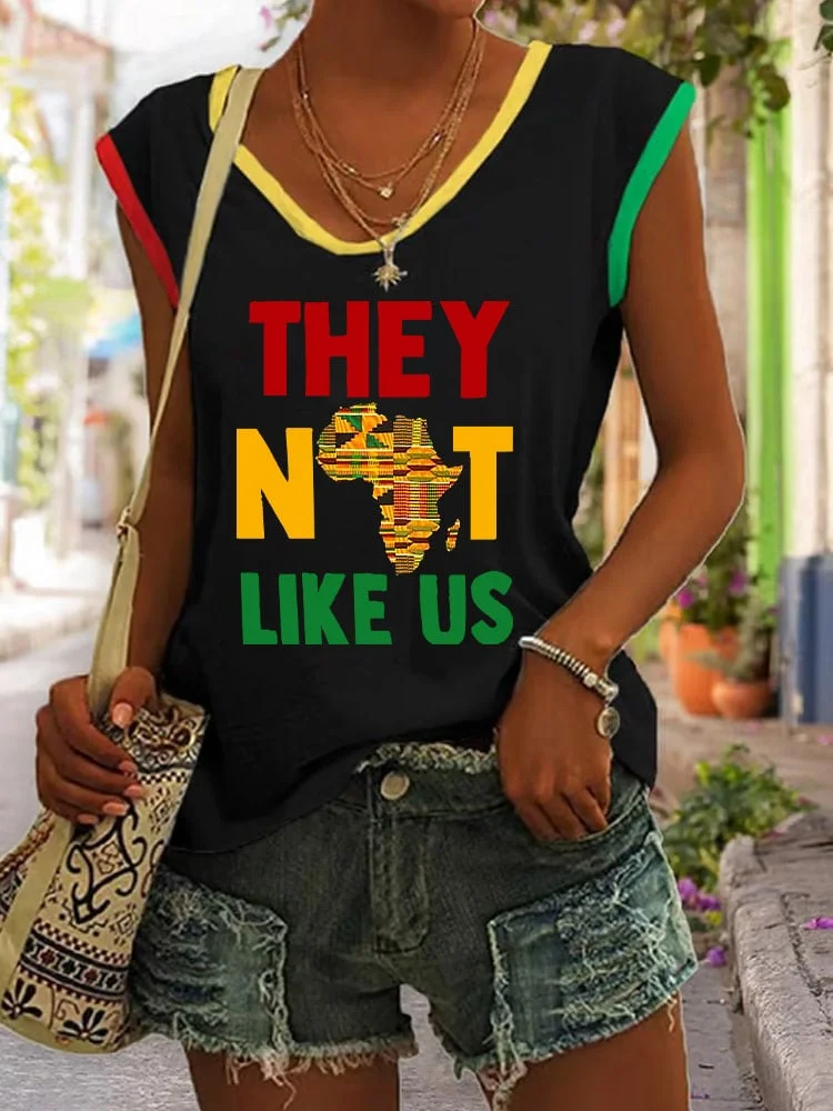 Women's Juneteenth They Not Like Us Black History Printed Vest 
