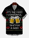 Merry Christmas! It&rsquo;s the Most Wonderful Time For a Beer Printing Cuban Collar Men's Short Sleeve Shirt