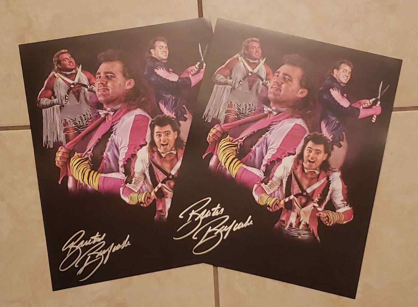 (Lot of 2) Brutus The Barber Beefcake Signed 11x14 Photo Poster painting WWF WWE WCW NWO