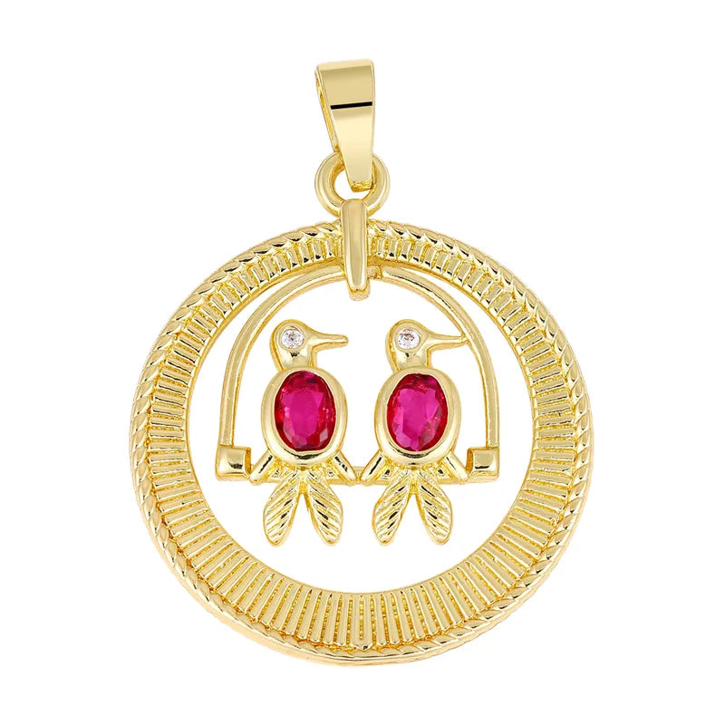 1 Piece 18.5*13.3MM Copper Zircon Geometric Heart Shape Flower Polished Pendant Jewelry Accessories