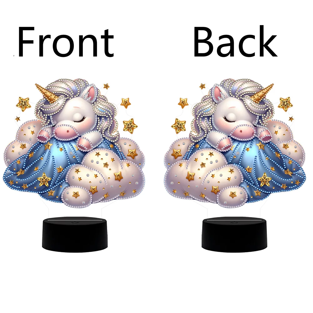 5D DIY Unicorn Double Sided Diamond Painting Acrylic Night Light for Art Crafts