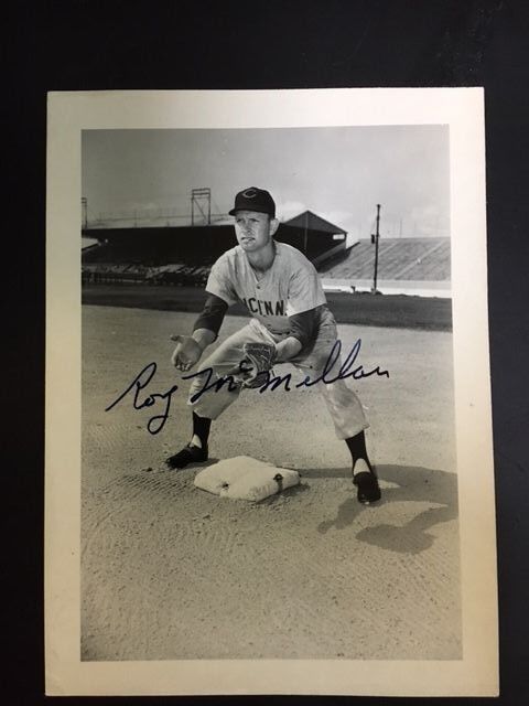 Roy McMillan Vintage Signed Cincinnati Baseball Club Photo Poster painting 3 3/4 x 5 inch 1950s