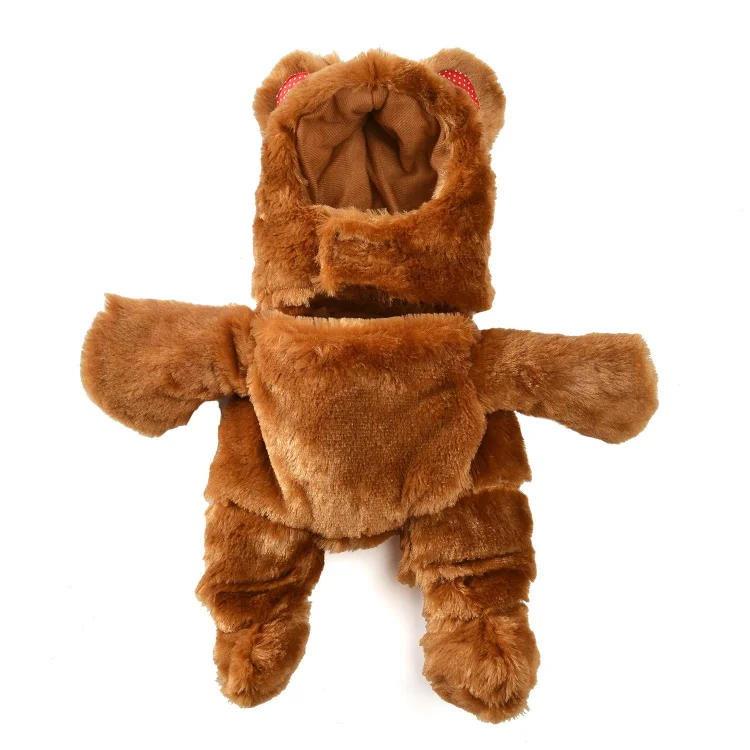 Standing Brown Bear Dog Costume Small Teddy Bear Clothes-elleschic