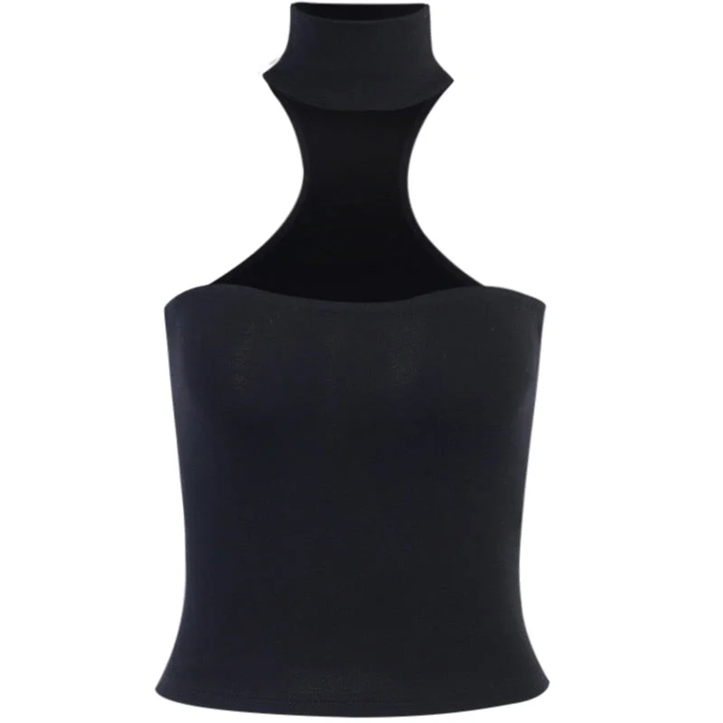 InstaHot sexy tube tops for women summer sleeveless black slim halter clubwear backless tank tops female 2020 streetwear vest