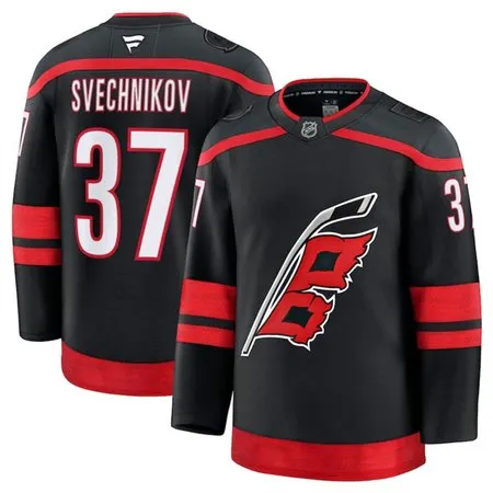 Youth Carolina Hurricanes #37 Andrei Svechnikov Black 2024-25 Home Stitched Hockey Jersey