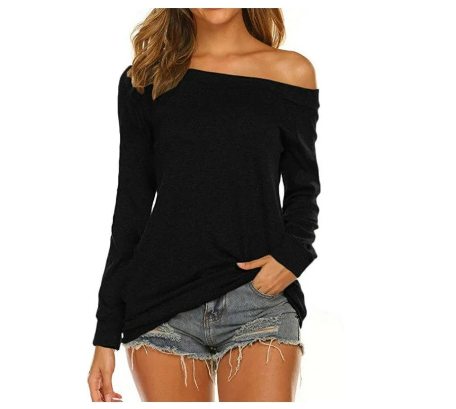 Uveng Elegant Style Off-shoulder Casual Women Sexy T-shirt