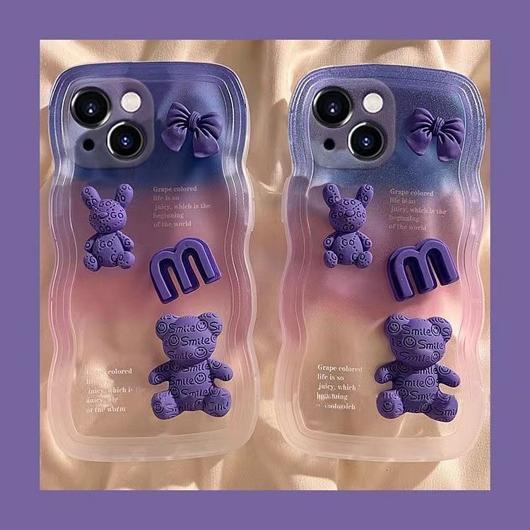 Kawaii Little Purple Bear Phone Case For Iphone weebmemes
