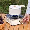 Camping Cassette Stove Outdoor Gas Burner Portable Cooking Gas Furnace (White)