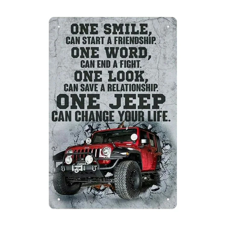 SUV - enseigne vintage en étain - 7.9x11.8inch