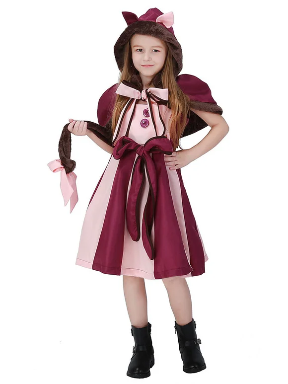 Alice In Wonderland Costume Cheshire Cat Purple Dress Kids Costume Novameme