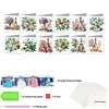 12Pcs Flower Drink DIY Diamond Painting Greeting Cards for Adult Holiday Gifts