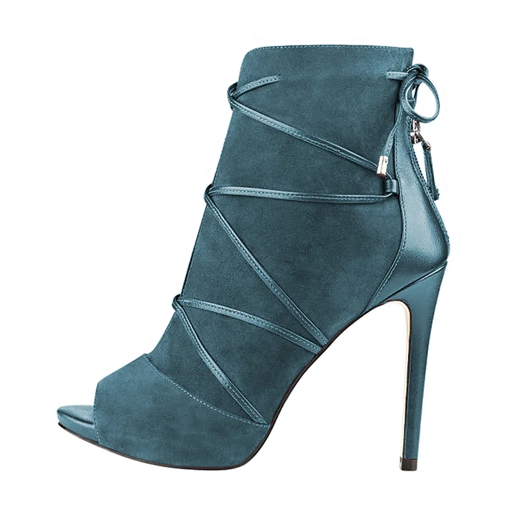 Strappy peep toe clearance booties