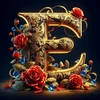 Diamond Painting -DIY Round Drill Letter E