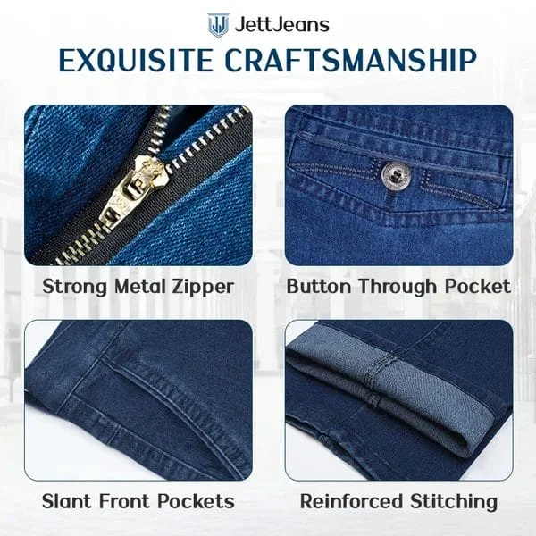 JettJeans3 &ndash; Men's High Waist Straight Fit Stretch Jeans