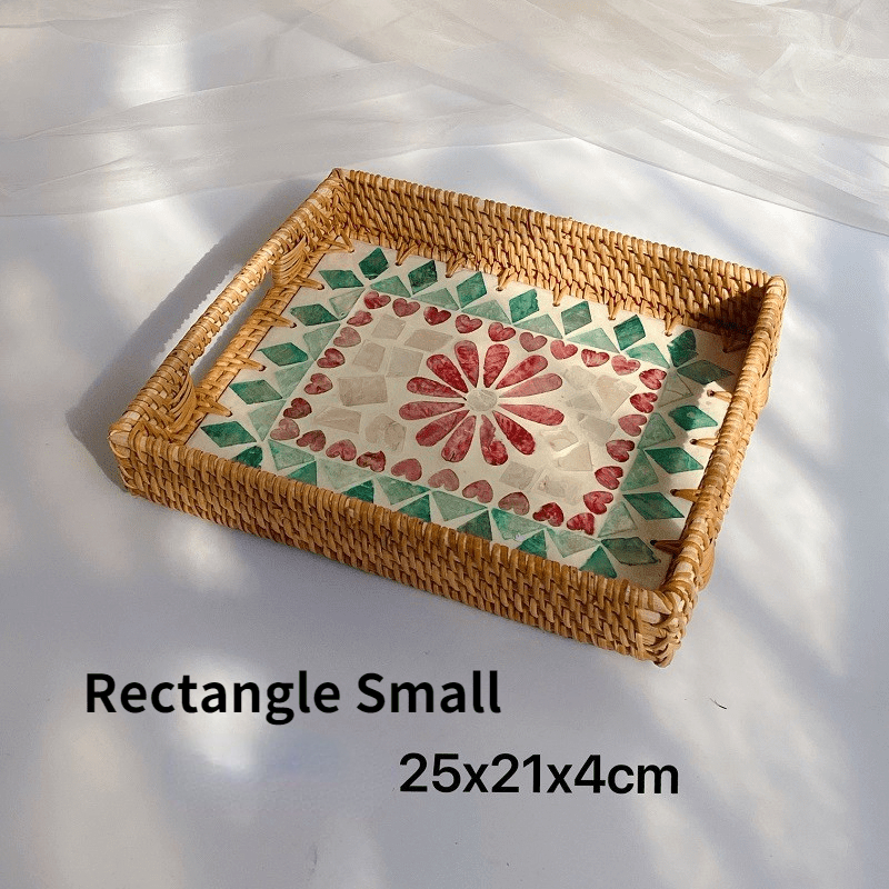 Home Creative Rattan Shell Tray Storage Basket For Living Room